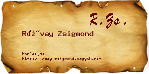 Révay Zsigmond névjegykártya